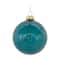 Green Snowflake Etched Glass Ornament Set